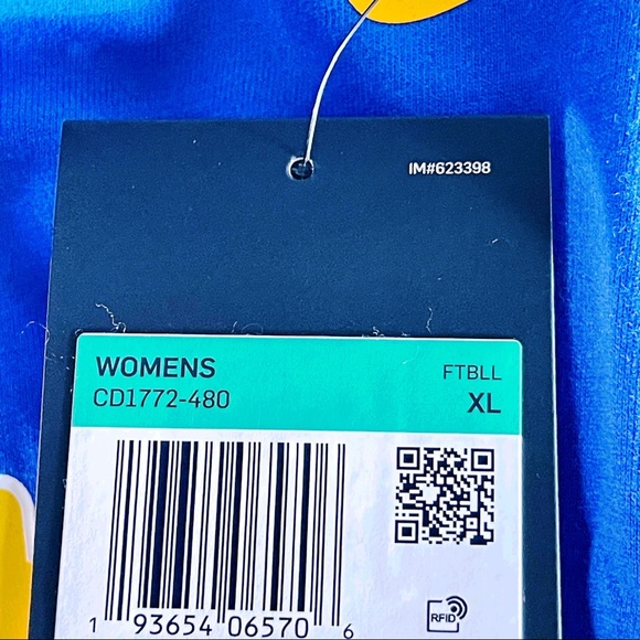 Nike University of Pittsburgh Pitt Panthers Tee Blue Yellow Womens Size XL - Picture 8 of 9